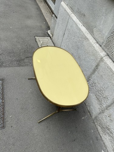Tavolino 50s ottone vetro - tavolino,