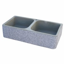 Acquaio Da Esterno 2 Vasche In Pietra Ricostruita Bardiglio Grigio 93x47xH23 Cm 