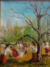 Dino Asnaghi - I Chierichetti sull'Altalena - Olio su Tela