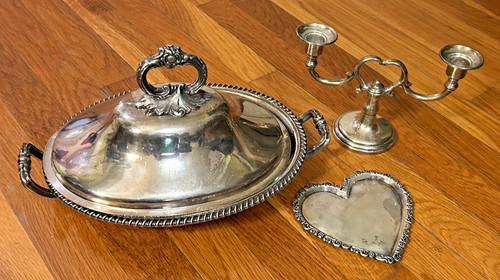 Antico piatto argento sterling - piatto,