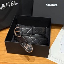 Cintura Chanel nera in pelle
