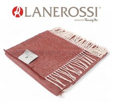 Plaid in caldo policotone con frange di LANEROSSI Art. PAOLA ruggine - cm 130x17