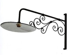 LAMPADA   NUOVA  IN  FERRO BATTUTO CON PIATTO    ACCIAIO  SMALTATO DIAM  30 CM