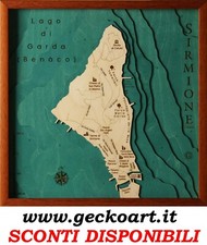 Sirmione Mappa Cartina 3D Quadro Moderno Map Chart | www.geckoart.it