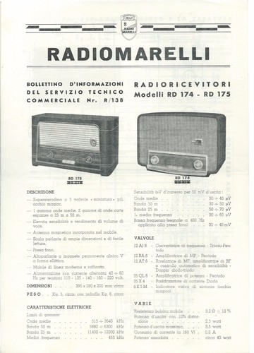 Bollettino modelli 174 - modelli, rd