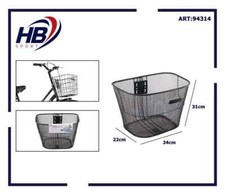 Cestino Portapacchi Anteriore Manubrio Bicicletta Bici Metallo Nero 94314 dfh