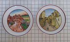 Coppia Piatto Santucci Deruta Per COLUSSI PERUGIA Firma PREZIOSI