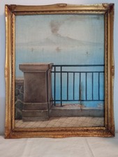 Giulio Ruocco - "Il Vesuvio dalla terrazza" - Olio su tela (difetti)