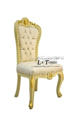 Sedia Poltrona Dea Medusa Luigi XV Barocco Impero avorio con particolari oro eco