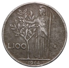 DN - Repubblica Italiana - 100 lire 1964 - FALDO d'EPOCA - 12992