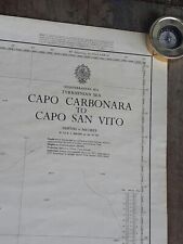 Carta Nautica Originale Da Capo Carbonara A Capo San Vito Mar Tirreno Vintage