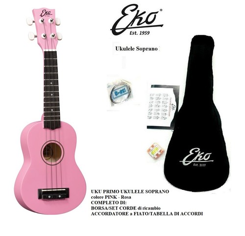 Ukulele soprano eko - eko, pink