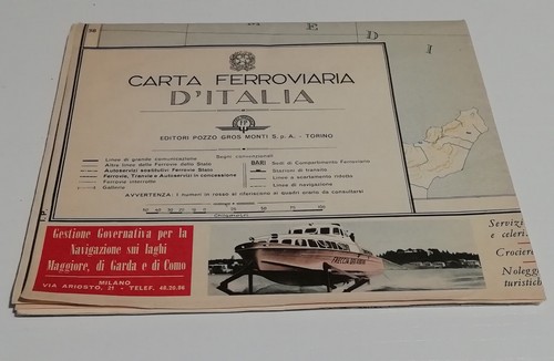 Carta ferroviaria italia - carta, d'italia