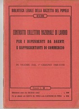 VOLUMETTO 1940 CONTRATTO LAVORO AGENTI PIAZZISTI RAPPRESENTANTI DEL COMMERCIO 