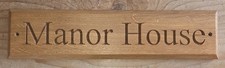 Insegna 'Casa padronale' rovere casa su misura legno inciso targa esterno indirizzo