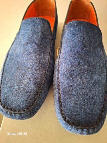 Mocassini santoni blu usati - mocassini,