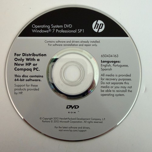 Sistema operativo dvd - hp,