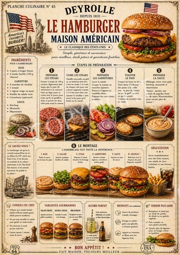 Poster hamburger maison - hamburger,