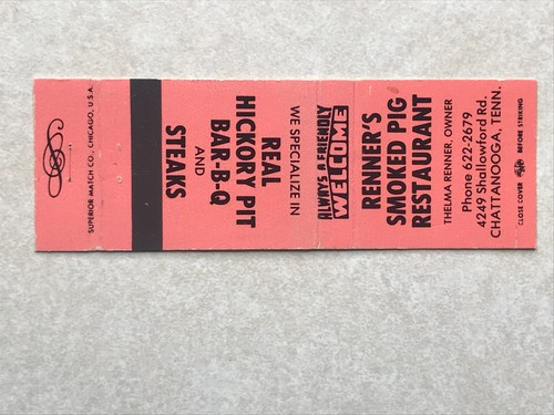 Bg198 matchbook cover renner - bg198,