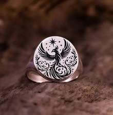 Anello con sigillo Phoenix