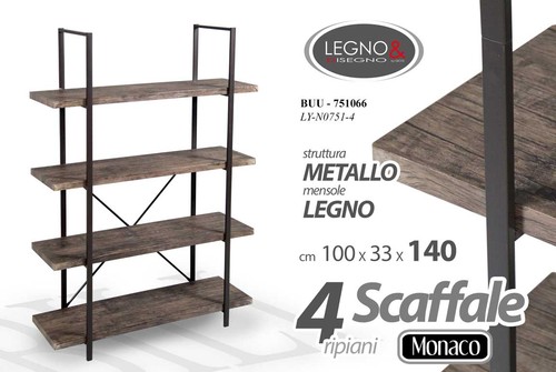 Scaffale metallo libreria - metallo,