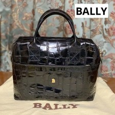 Borsa Bally nera coccodrillo