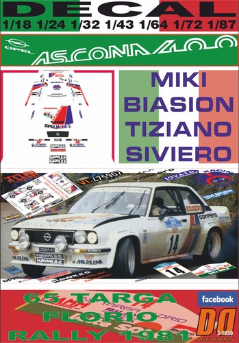 Decal opel ascona - 400, m