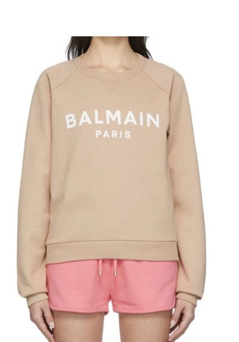 Felpa balmain beige bianca - beige,