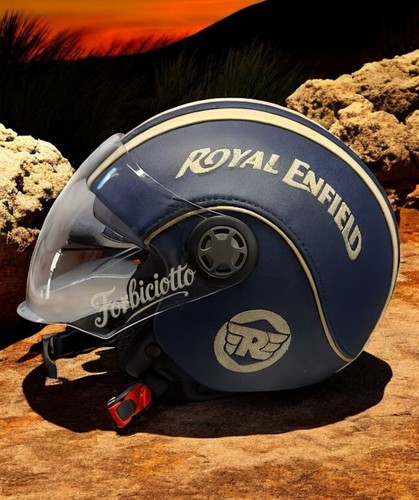 Casco jet royal enfield blu - enfield,