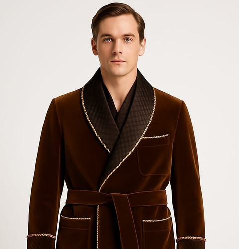 Men velvet smoking jacket - men's,