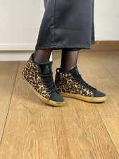 Sneakers a lacci Leopardati Leather Crown Handmade