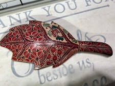 Asian Batik Wood Hand Mirror