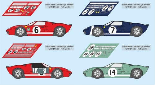 Decals ford gt40 - decals, 1965