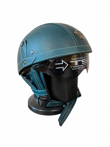 Mezzo casco moto retrò - , pelle