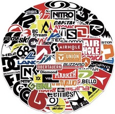 60 adesivi sci surf skate logo marca sticker skateboard snowboard casco