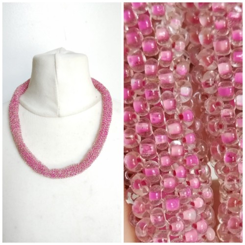 Collana perline rosa chiaro - rosa,