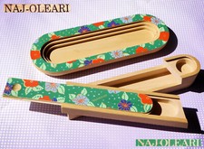 ? NAJ OLEARI Vero Vintage 1990 Astuccio portapenne + Svuotatasche LEGNO fiori