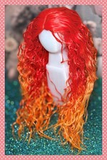 BJD 1/3 bambola intelligente con snodi a sfera Dollfie Dream DD parrucca lunga rosso fuoco onde ombre 8/9