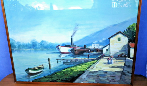Dipinto olio lago - ad,