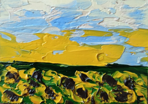 Aceo girasoli dipinto - aceo,