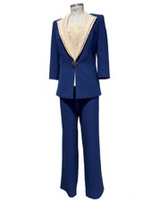 Tailleur pantalone blu donna - tailleur,