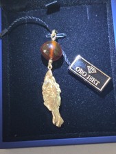 Ciondolo Oro 18k Con Brillantino Forma Di Pesciolino Artigianale Pezzo Unico. 