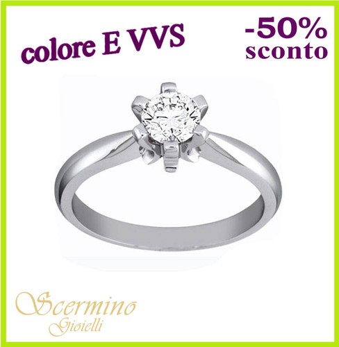Anello solitario oro bianco - anello,
