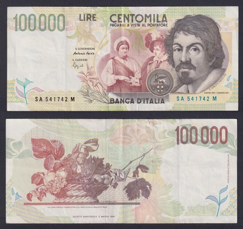 Banconota italia 100000 lire - banconota,