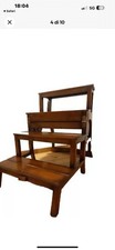 Sedia scaletta, stile vittoriano, Inglese, scala libreria, Legno Mogano. Anni'80