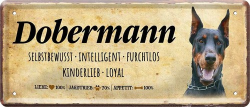 Targa latta dobermann - in,