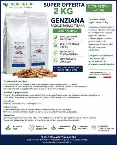 Genziana radice taglio tisana - radice,