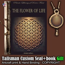 Antique Book Grimoire White Magic Esoteric Flower of Life Sacred Geometry Ritual