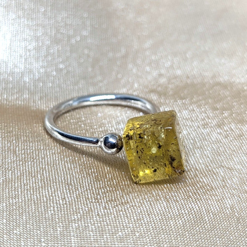 Anello ambra naturale - , verde