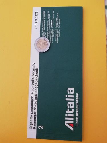 Gm798 biglietto aereo alitalia - biglietto,